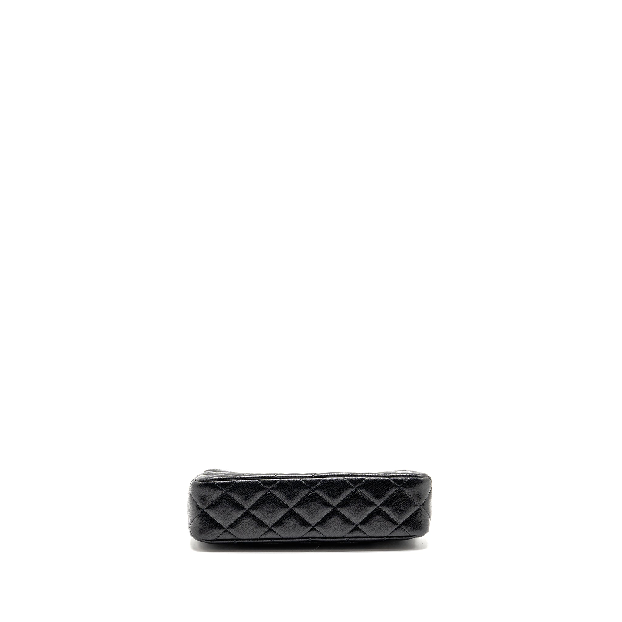 CHANEL 25A ZIP CLUTCH WITH CHAIN CAVIAR BLACK LGHW (MICROCHIP)