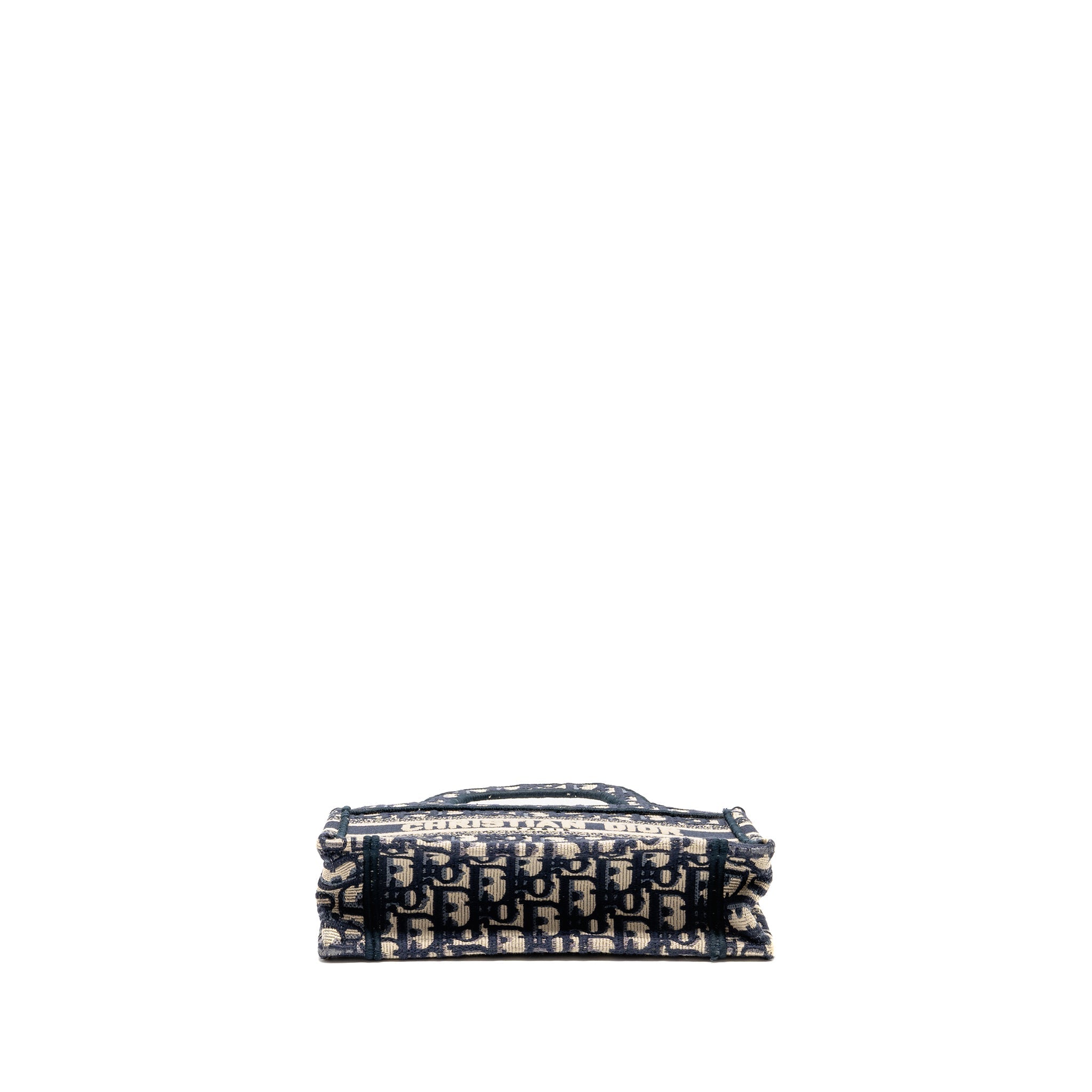 DIOR MINI BOOK TOTE OBLIQUE EMBROIDERY BLUE