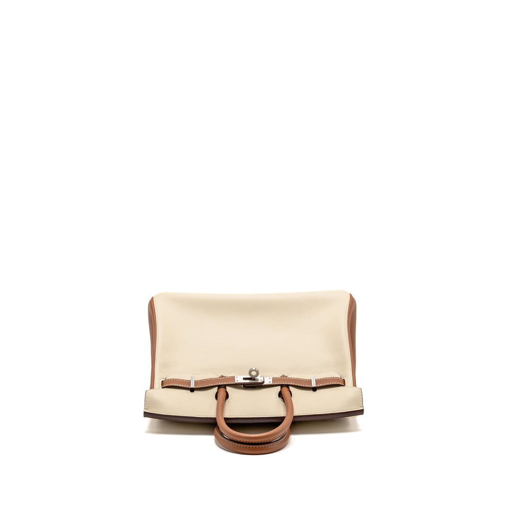HERMES BIRKIN 25 SPECIAL ORDER SWIFT CRAIE / GOLD BRUSHED SHW