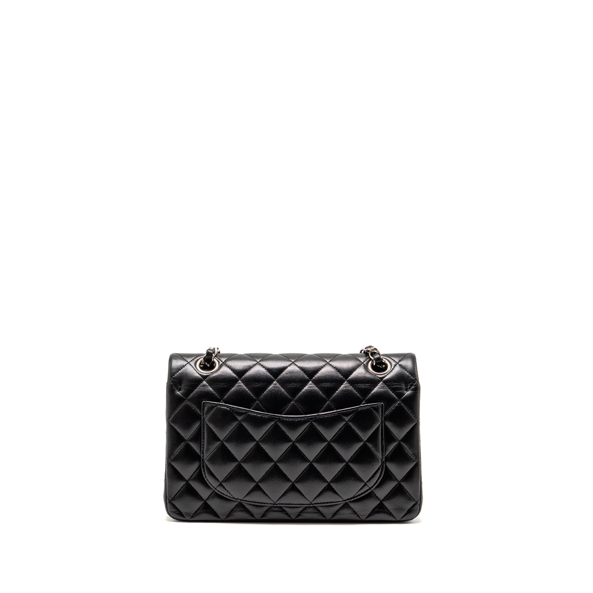 CHANEL SMALL CLASSIC DOUBLE FLAP BAG LAMBSKIN BLACK SHW