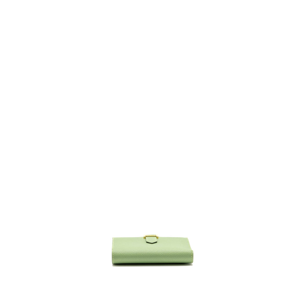 HERMES BEARN COMPACT VERSO WALLET EPSOM VERT CRIQUET/BLEU BRUME GHW