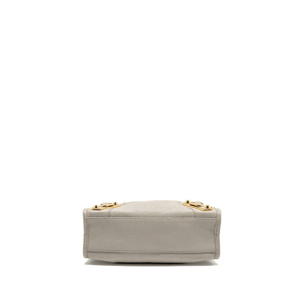 BALENCIAGA MINI CITY BAG CALFSKIN LIGHT GREY GHW