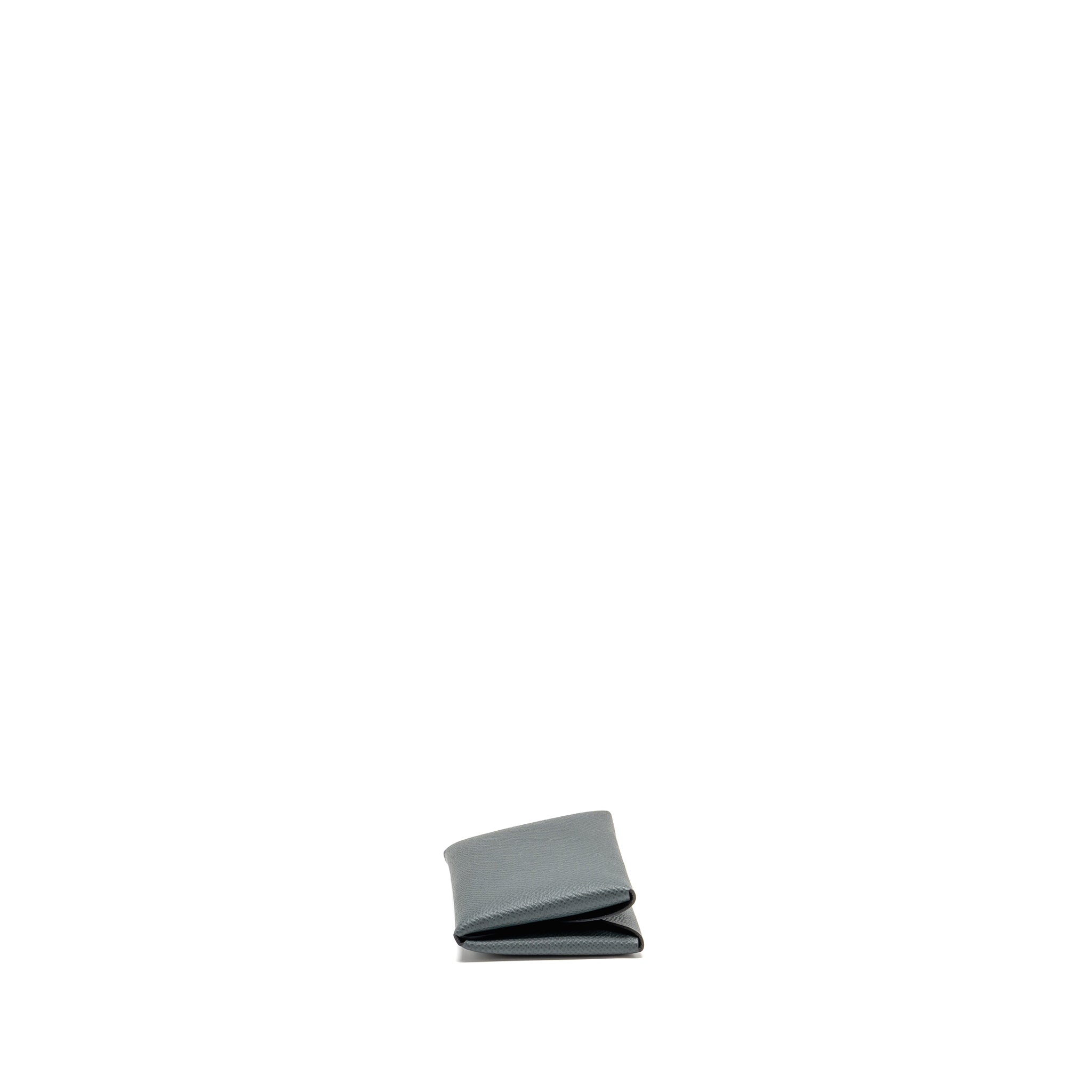 HERMES CALVI DUO CARD HOLDER EPSOM Y7 BLEU ORAGE SHW
