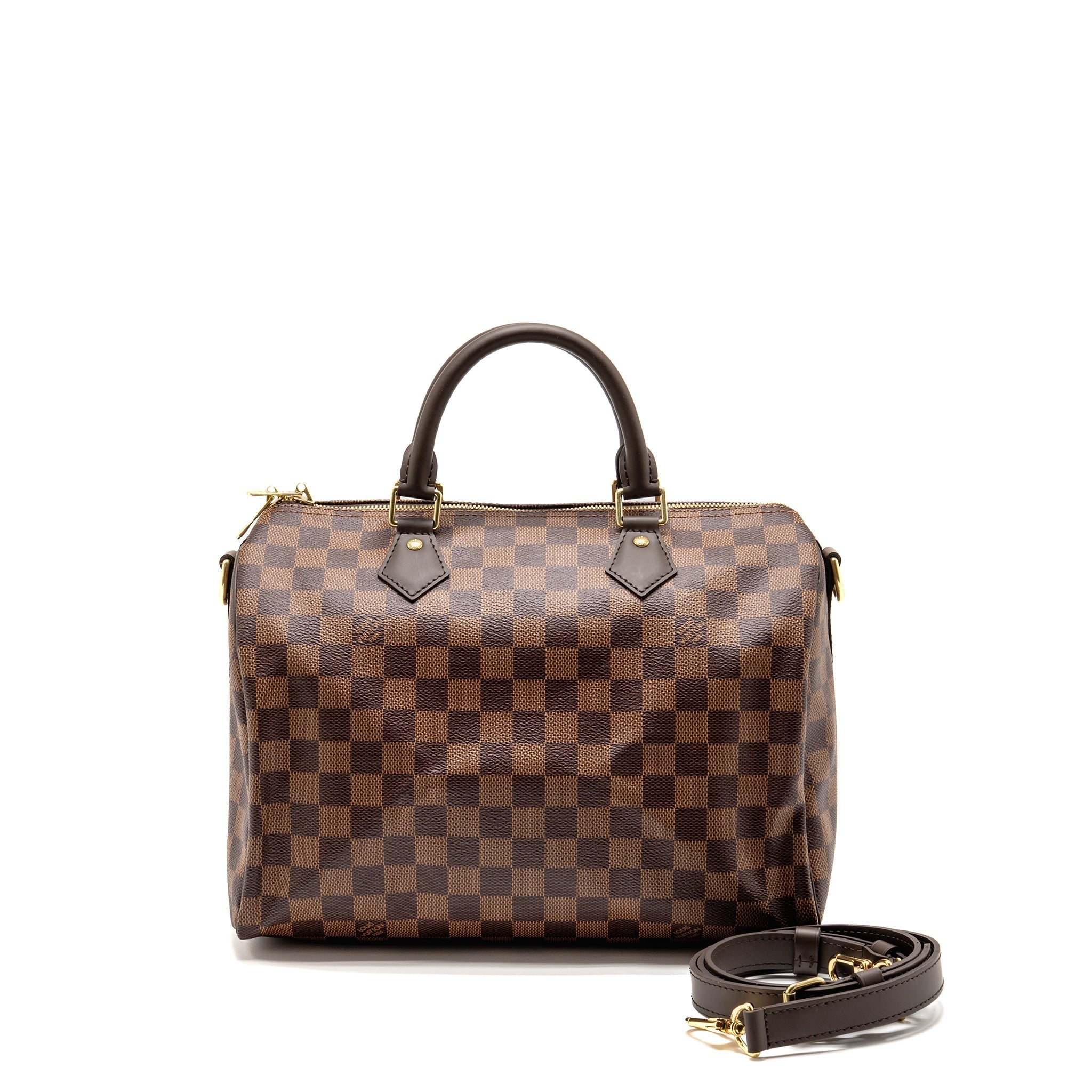 LOUIS VUITTON SPEEDY BANDOULIERE 30 DAMIER EBENE CANVAS GHW