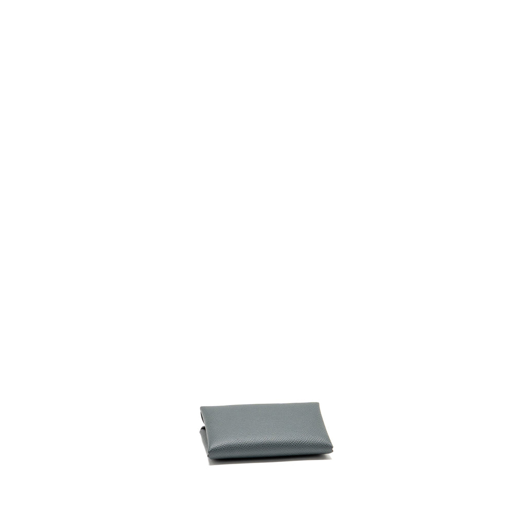 HERMES CALVI DUO CARD HOLDER EPSOM Y7 BLEU ORAGE SHW