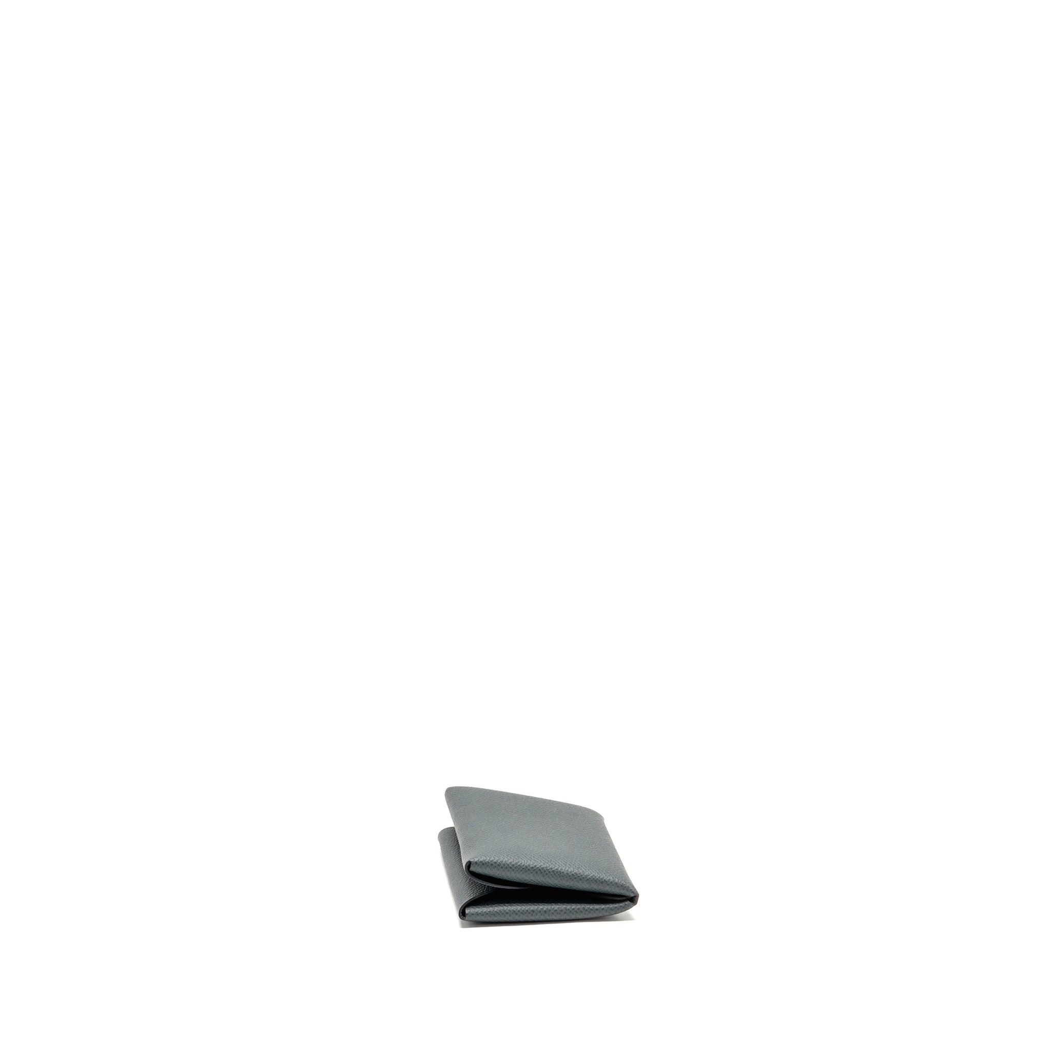 HERMES CALVI DUO CARD HOLDER EPSOM Y7 BLEU ORAGE SHW