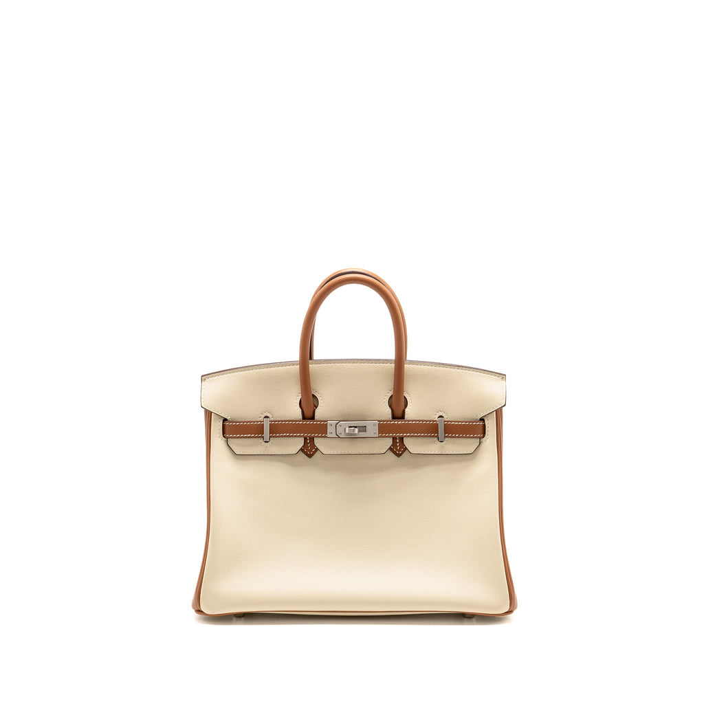 HERMES BIRKIN 25 SPECIAL ORDER SWIFT CRAIE / GOLD BRUSHED SHW