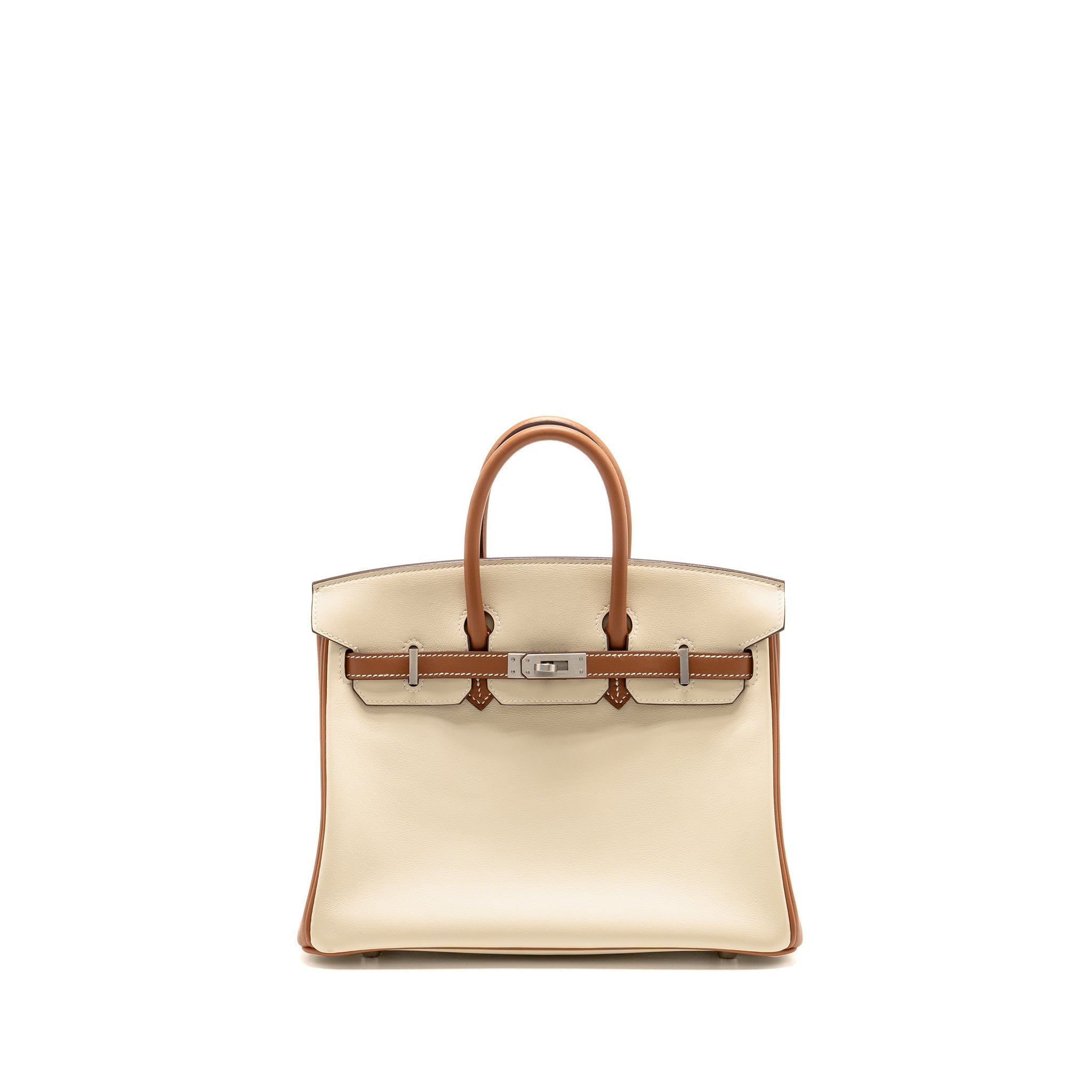 HERMES BIRKIN 25 SPECIAL ORDER SWIFT CRAIE / GOLD BRUSHED SHW