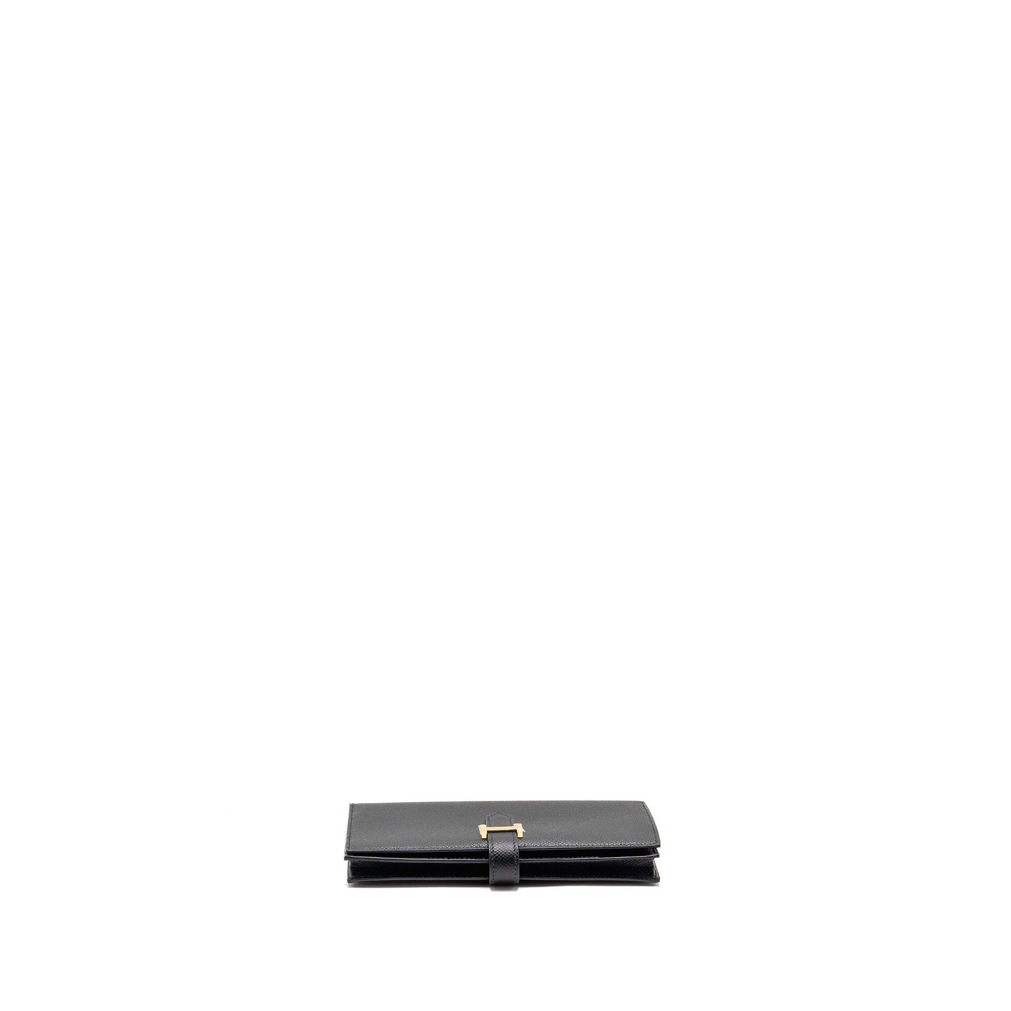 HERMES BEARN WALLET EPSOM BLACK GHW