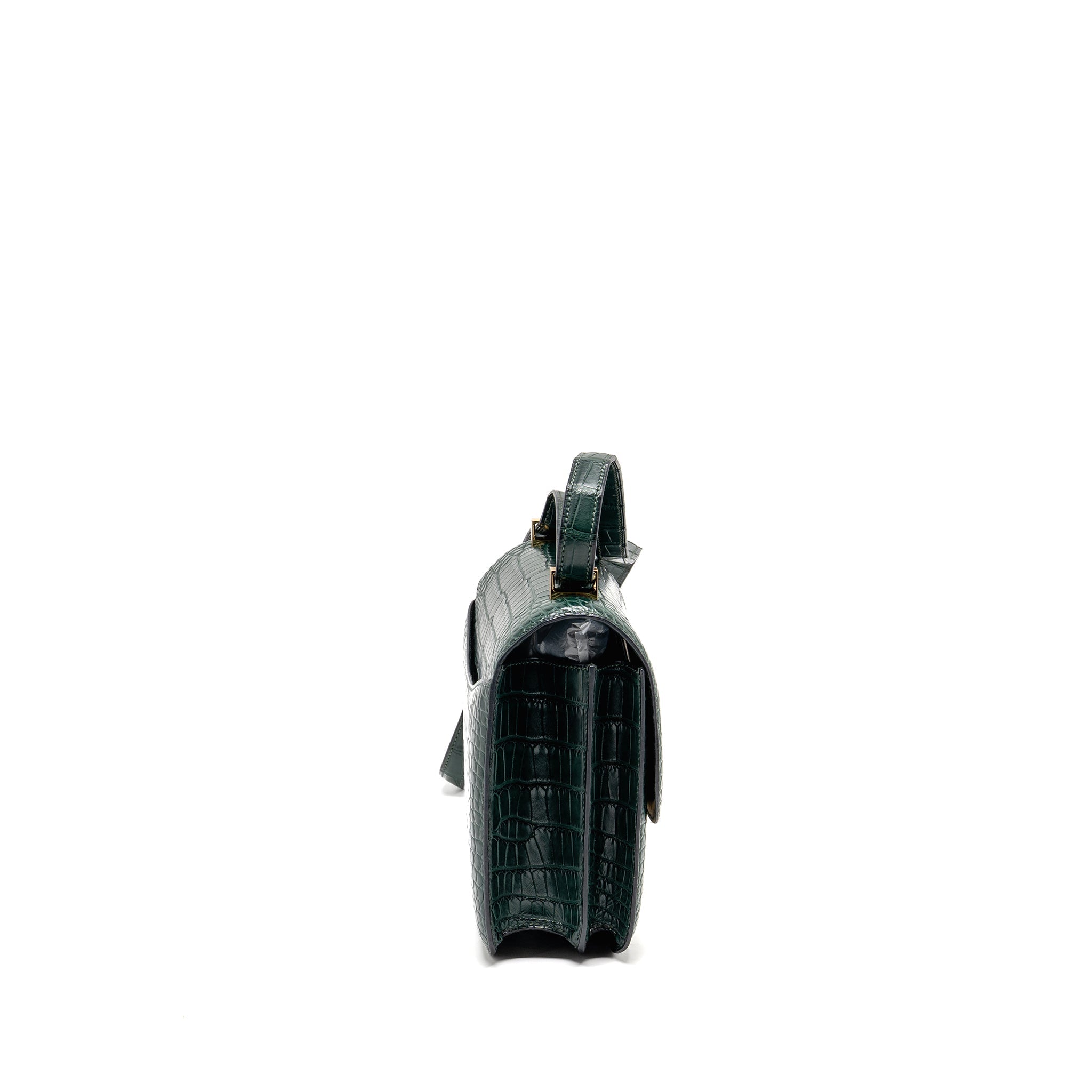 HERMES CONSTANCE 24 ALLIGATOR MISSISSIPPIENSIS MAT VERT FONCE GHW