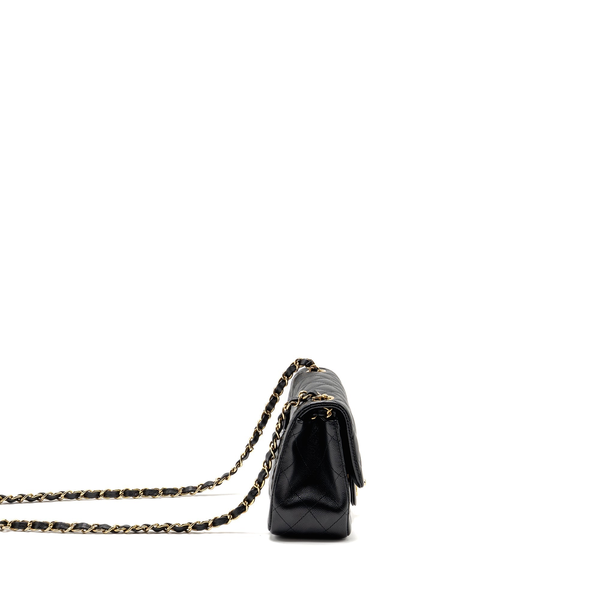 CHANEL MINI SQUARE FLAP BAG CAVIAR BLACK LGHW