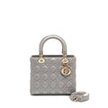 DIOR MEDIUM LADY DIOR LAMBSKIN GREY LGHW