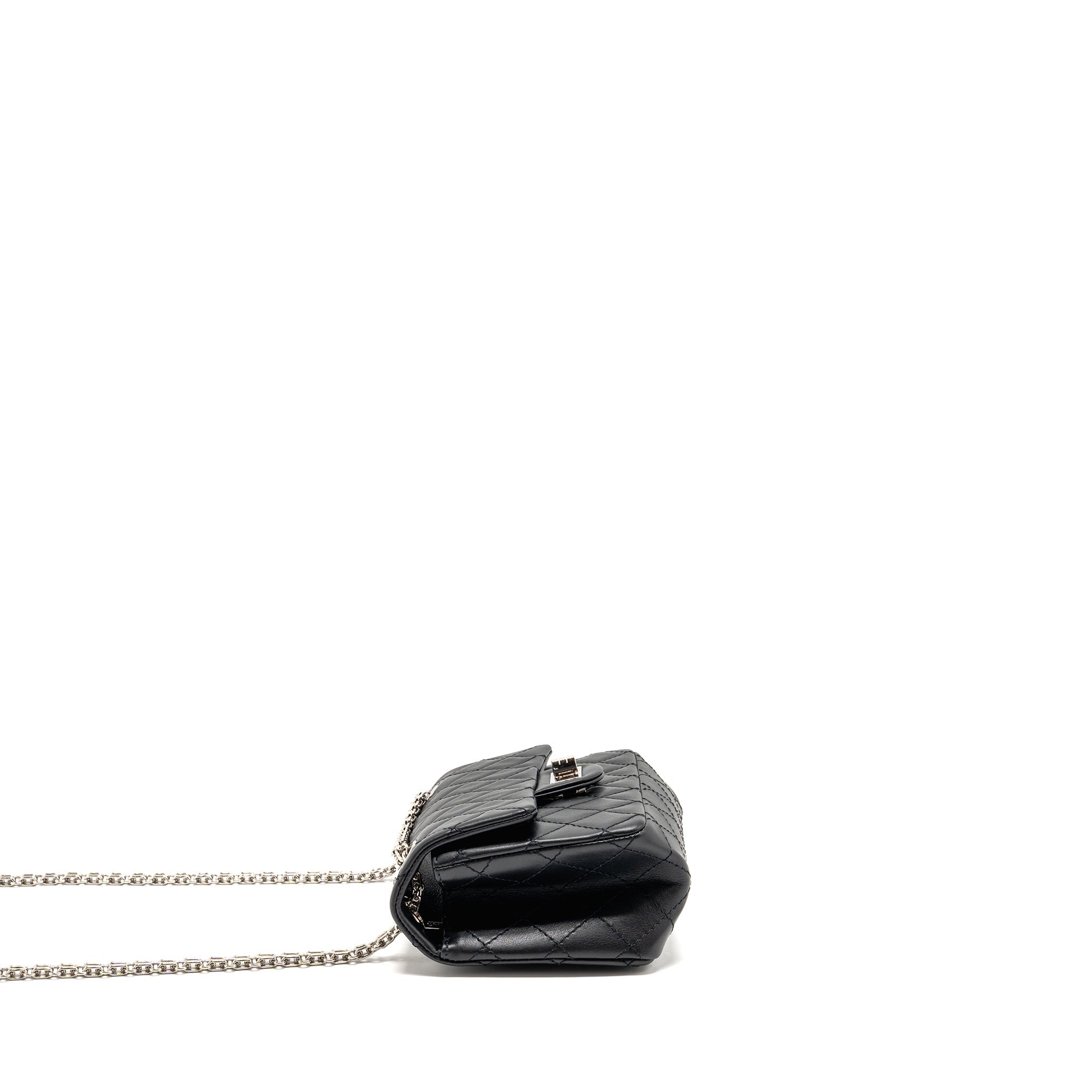 CHANEL MINI 2.55 REISSUE AGED CALFSKIN BLACK SHW (MICROCHIP)