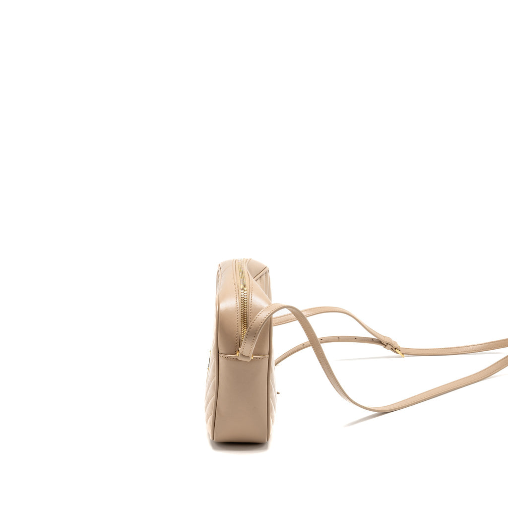SAINT LAURENT/YSL LOU CAMERA BAG CALFSKIN BEIGE GHW