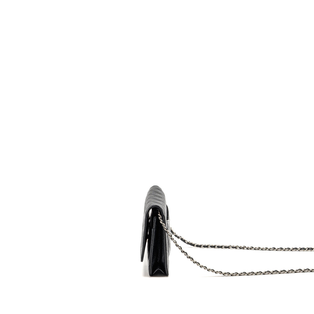 CHANEL CLASSIC WALLET ON CHAIN CAVIAR BLACK SHW (MICROCHIP)