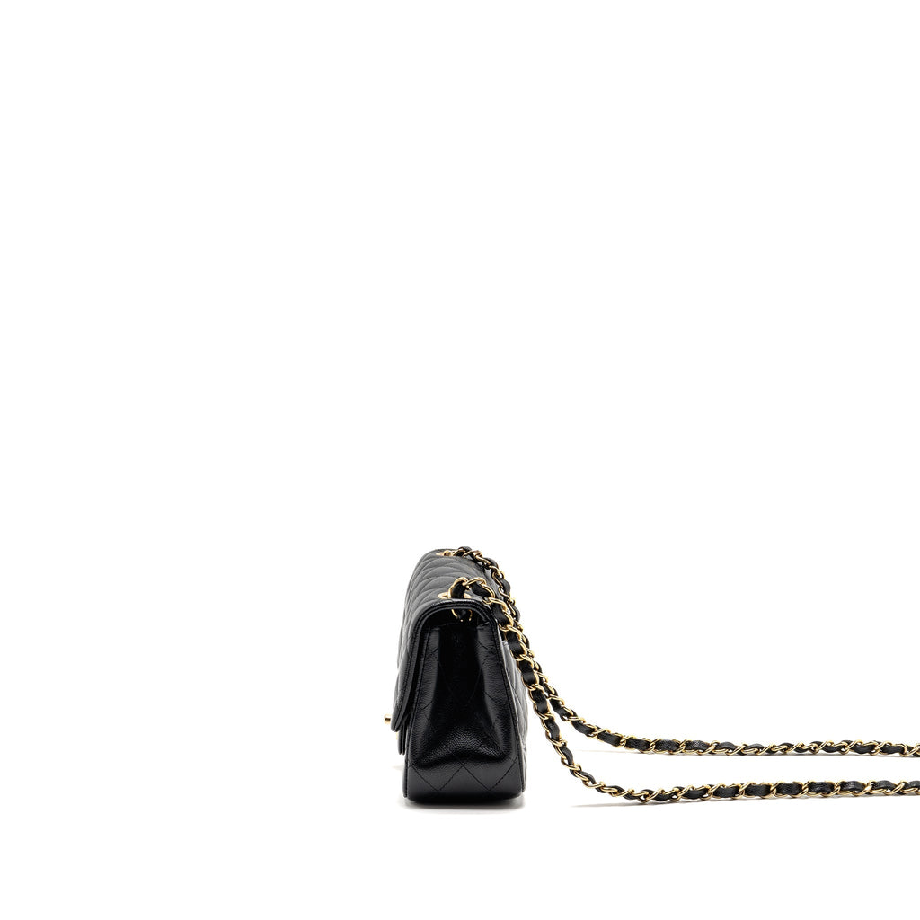 CHANEL MINI SQUARE FLAP BAG CAVIAR BLACK LGHW