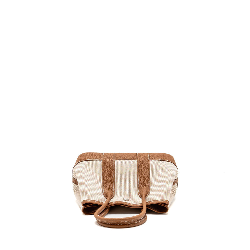 HERMES NEO GARDEN PARTY 23 CANVAS/NEGONDA ECRU-BEIGE/GOLD SHW