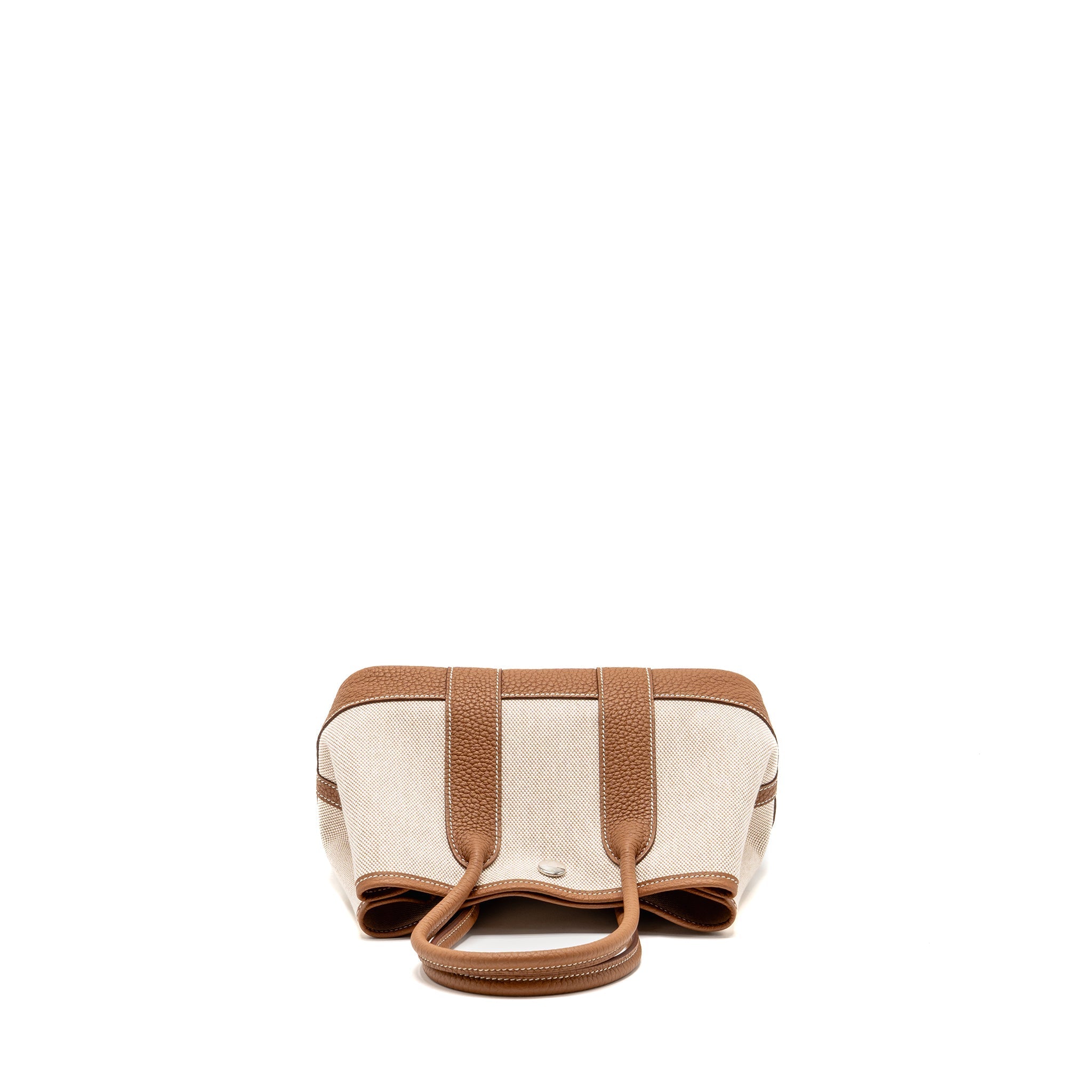 HERMES NEO GARDEN PARTY 23 CANVAS/NEGONDA ECRU-BEIGE/GOLD SHW