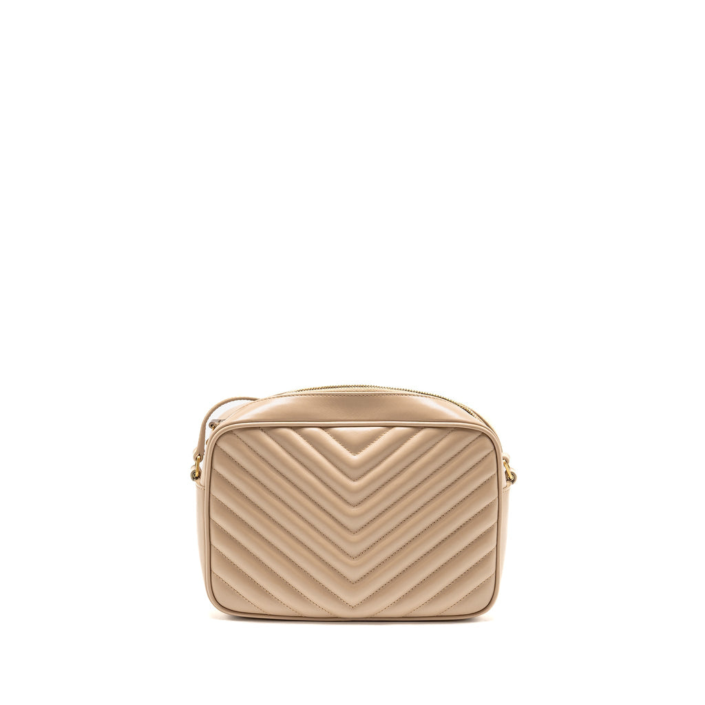 SAINT LAURENT/YSL LOU CAMERA BAG CALFSKIN BEIGE GHW