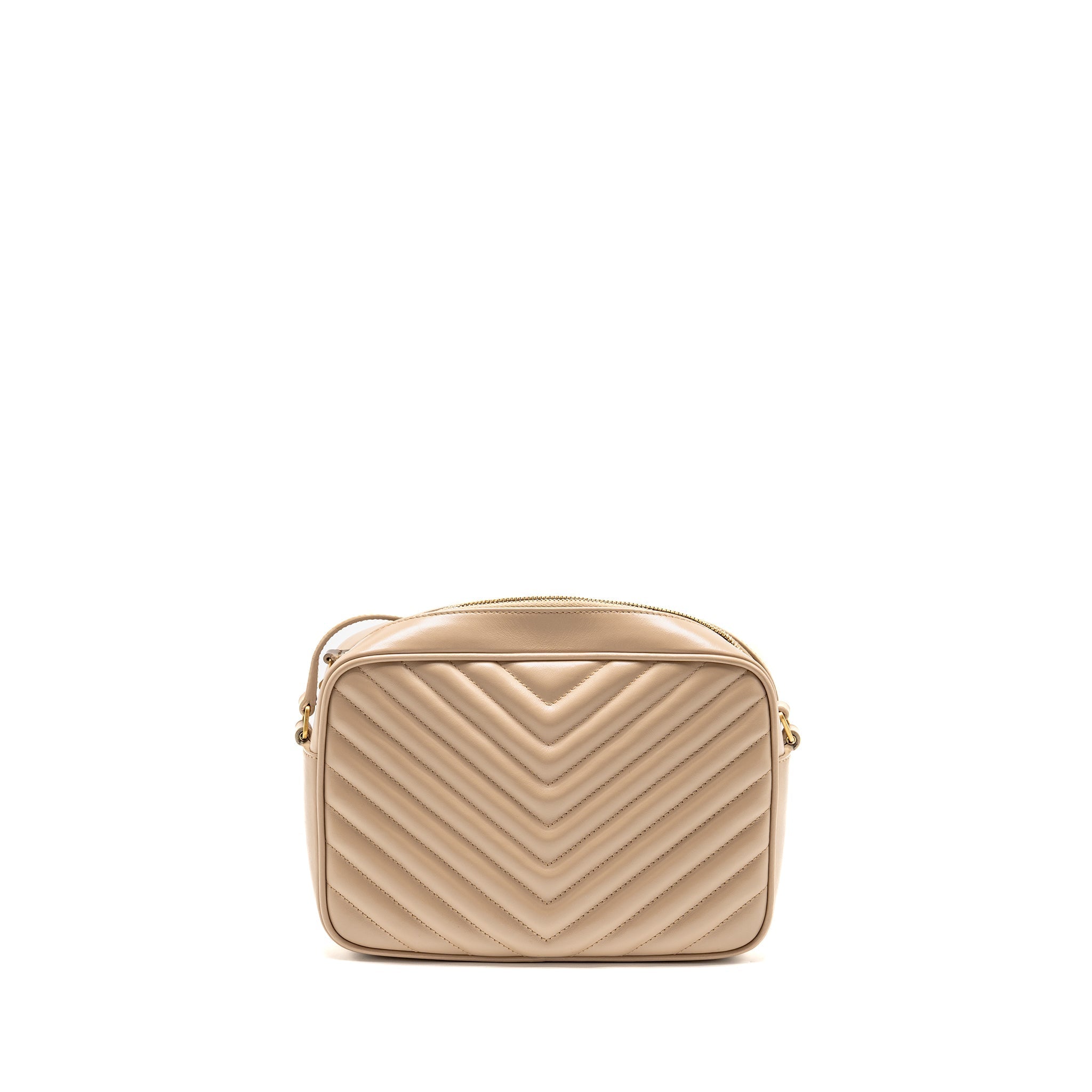 SAINT LAURENT/YSL LOU CAMERA BAG CALFSKIN BEIGE GHW
