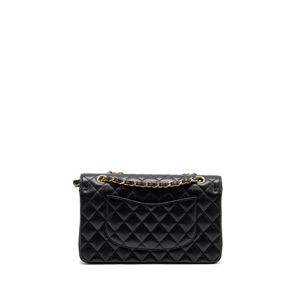 CHANEL MEDIUM CLASSIC DOUBLE FLAP BAG CAVIAR BLACK GHW