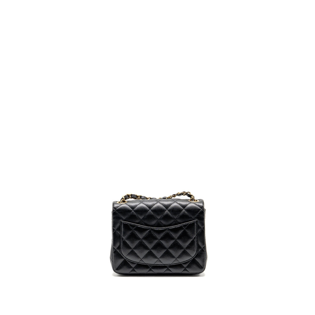 CHANEL MINI SQUARE FLAP BAG CAVIAR BLACK LGHW