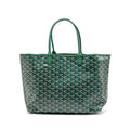 GOYARD SAINT LOUIS PM BAG GOYARDINE CANVAS/CHEVROCHES CALFSKIN GREEN SHW
