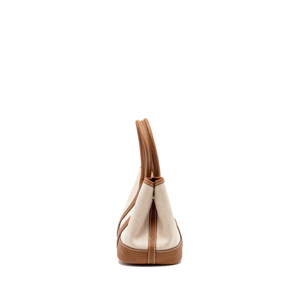 HERMES NEO GARDEN PARTY 23 CANVAS/NEGONDA ECRU-BEIGE/GOLD SHW