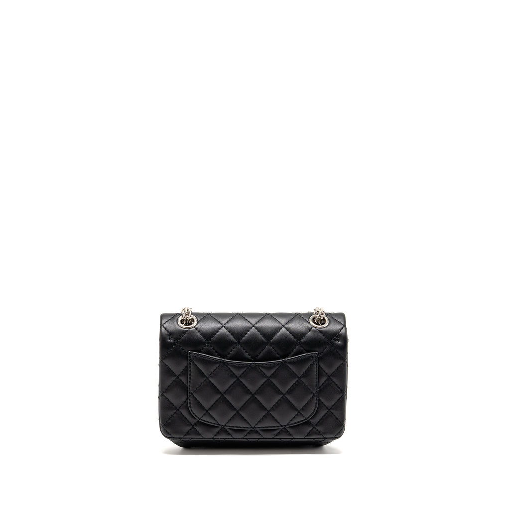 CHANEL MINI 2.55 REISSUE AGED CALFSKIN BLACK SHW (MICROCHIP)