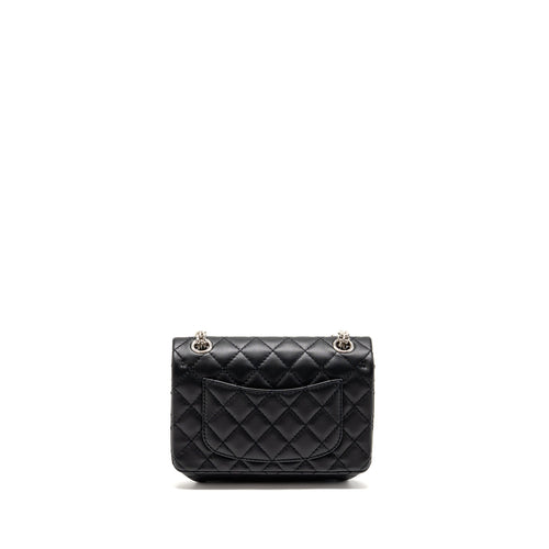 CHANEL MINI 2.55 REISSUE AGED CALFSKIN BLACK SHW (MICROCHIP)