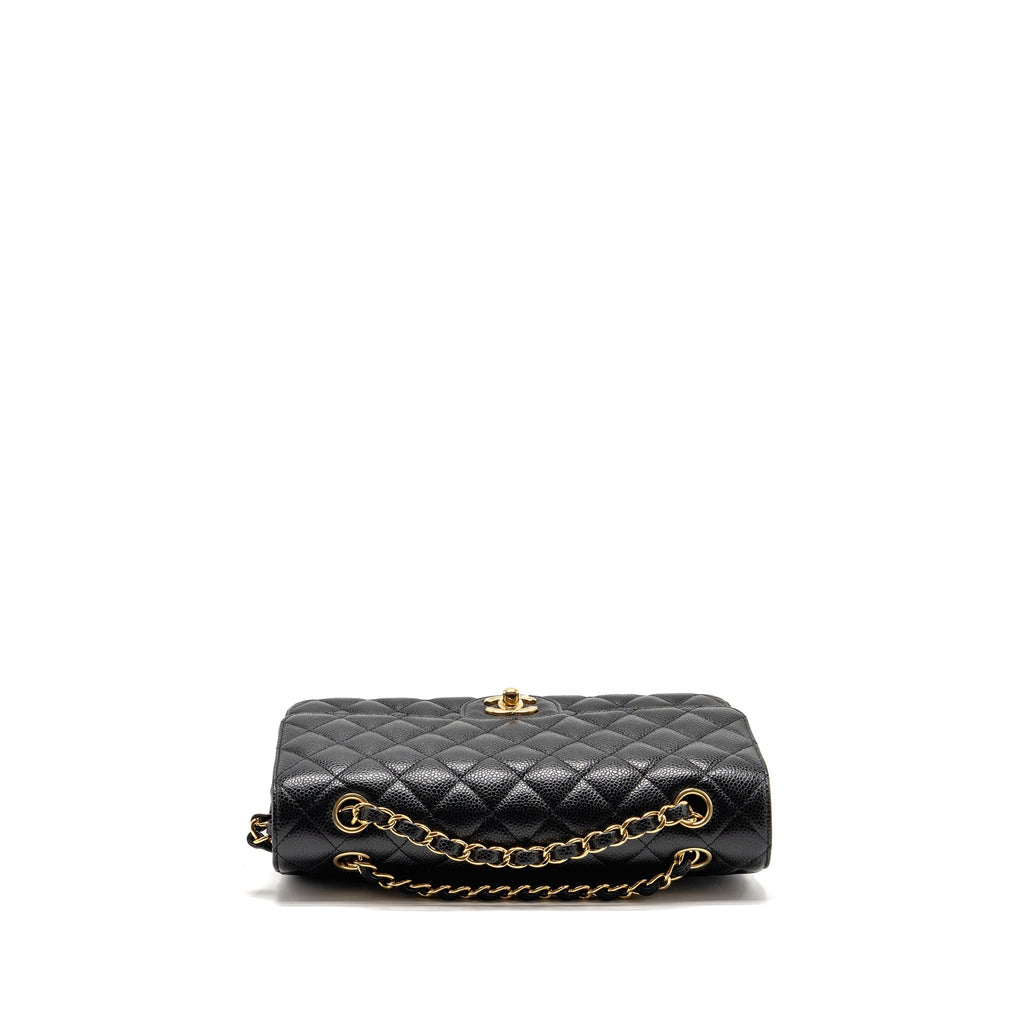 CHANEL MEDIUM CLASSIC DOUBLE FLAP BAG CAVIAR BLACK GHW