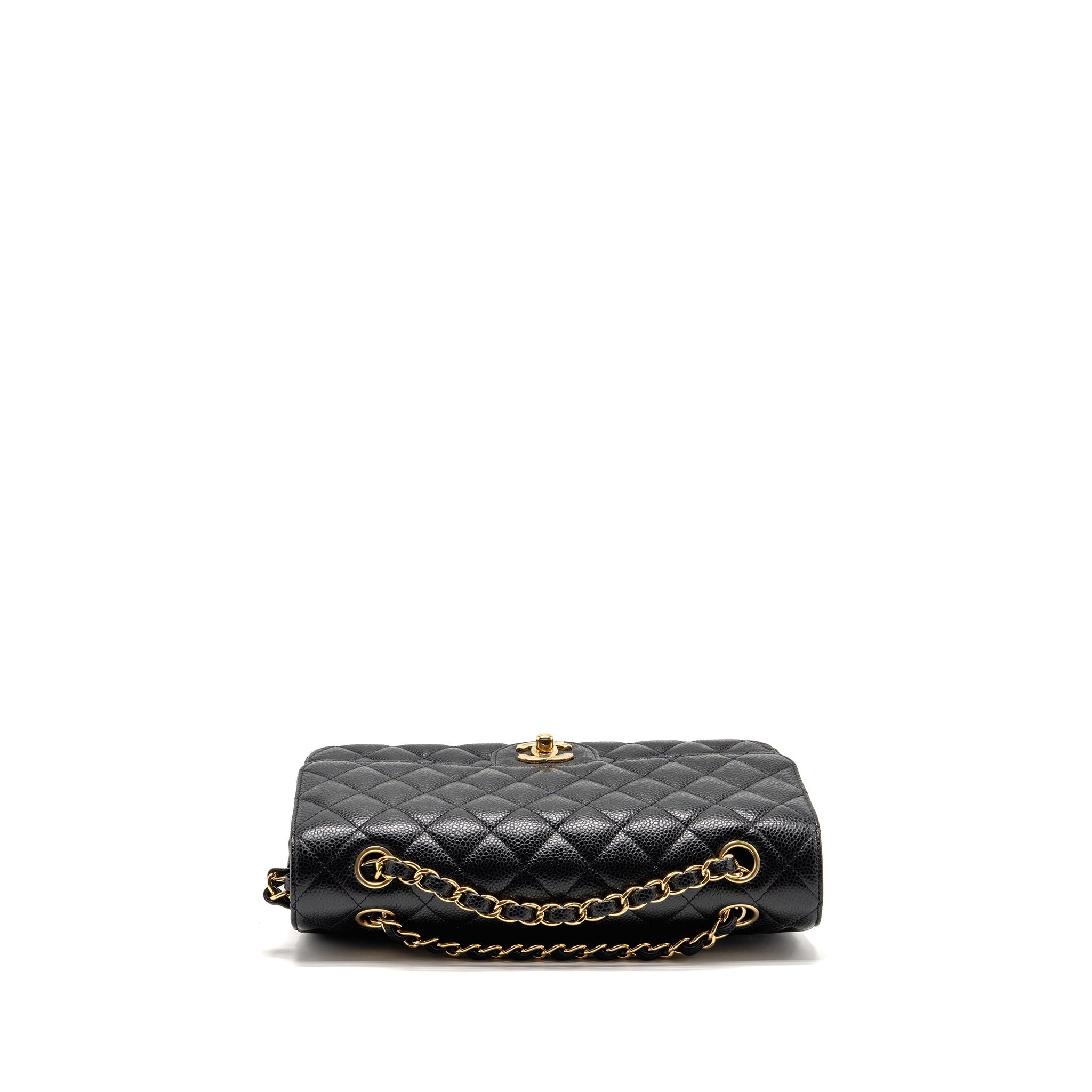 CHANEL MEDIUM CLASSIC DOUBLE FLAP BAG CAVIAR BLACK GHW