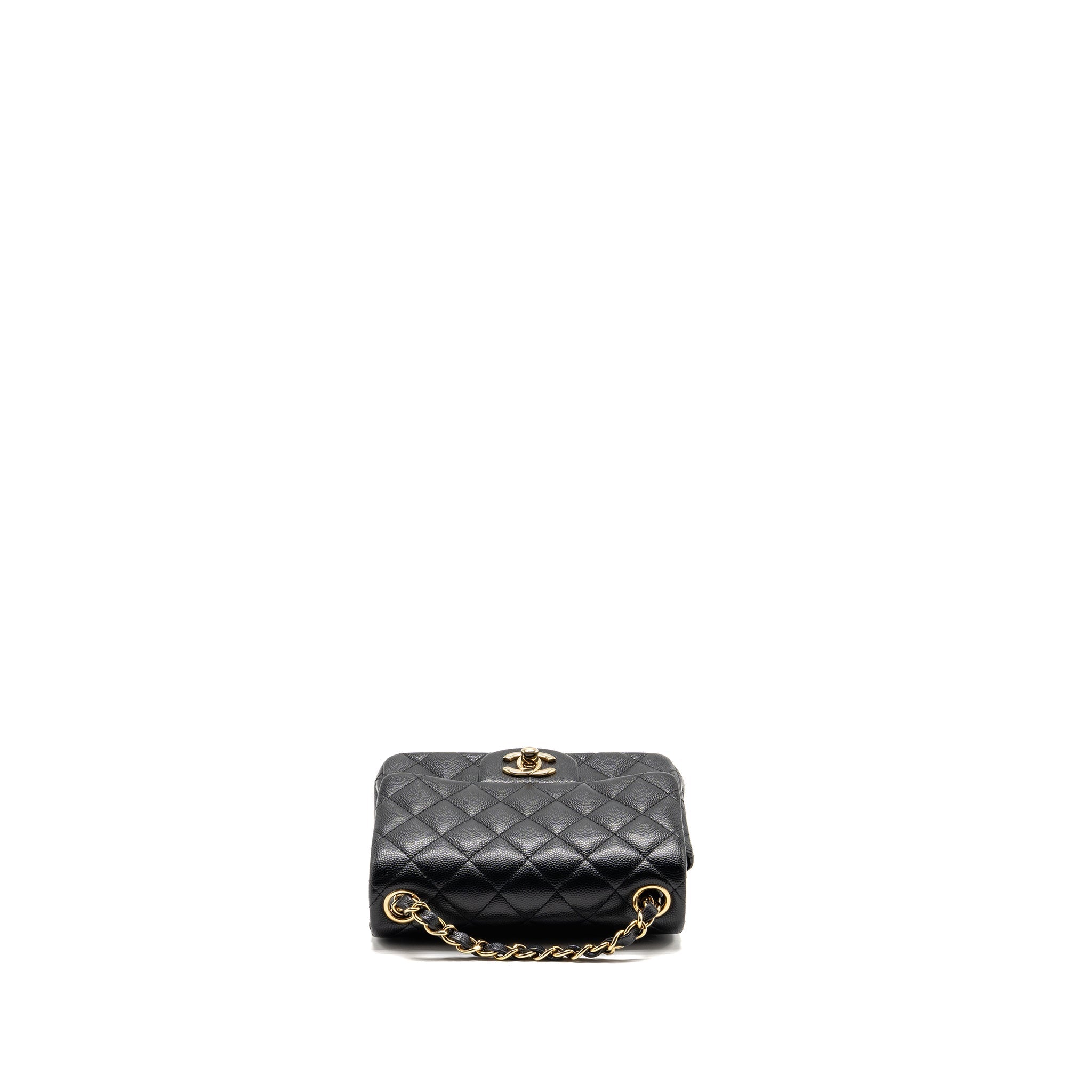 CHANEL MINI SQUARE FLAP BAG CAVIAR BLACK LGHW