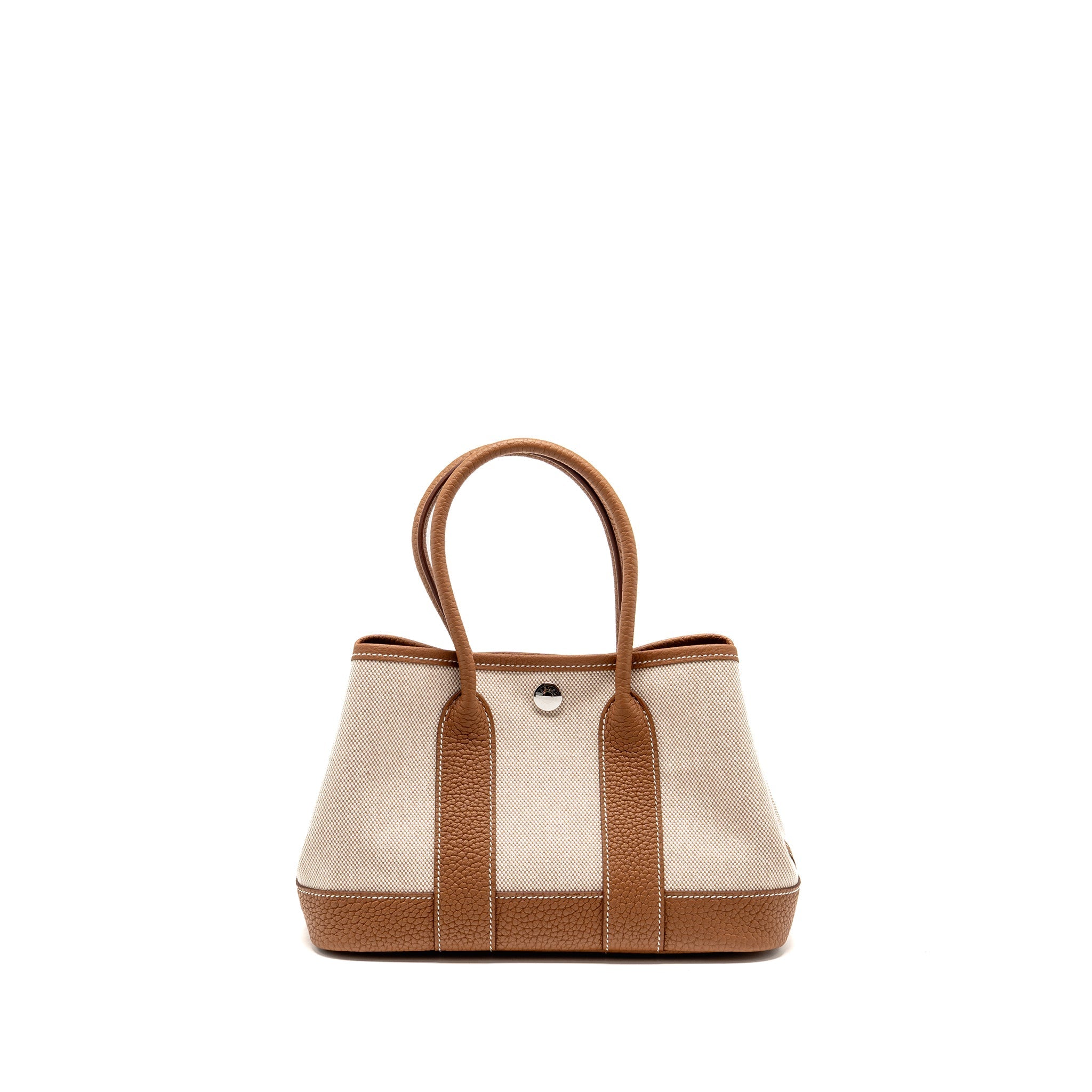 HERMES NEO GARDEN PARTY 23 CANVAS/NEGONDA ECRU-BEIGE/GOLD SHW