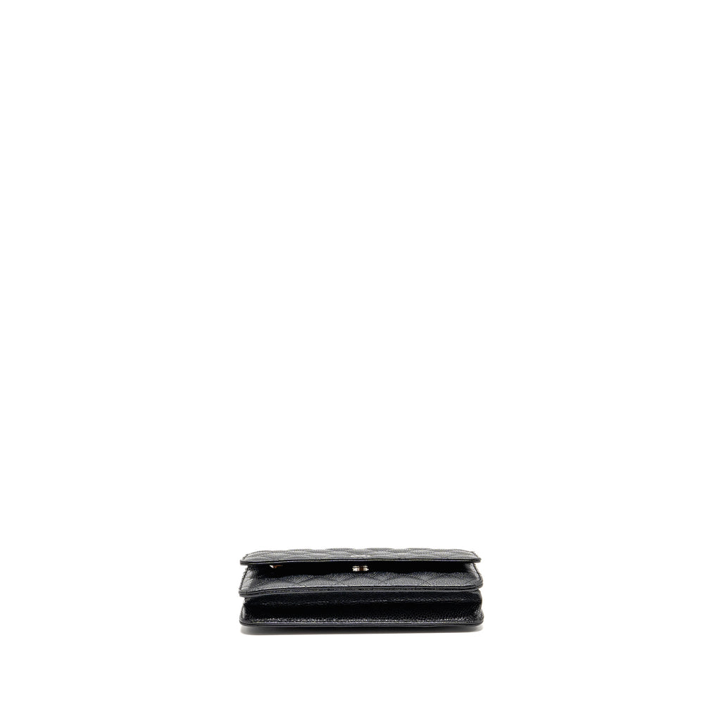 CHANEL CLASSIC WALLET ON CHAIN CAVIAR BLACK SHW (MICROCHIP)