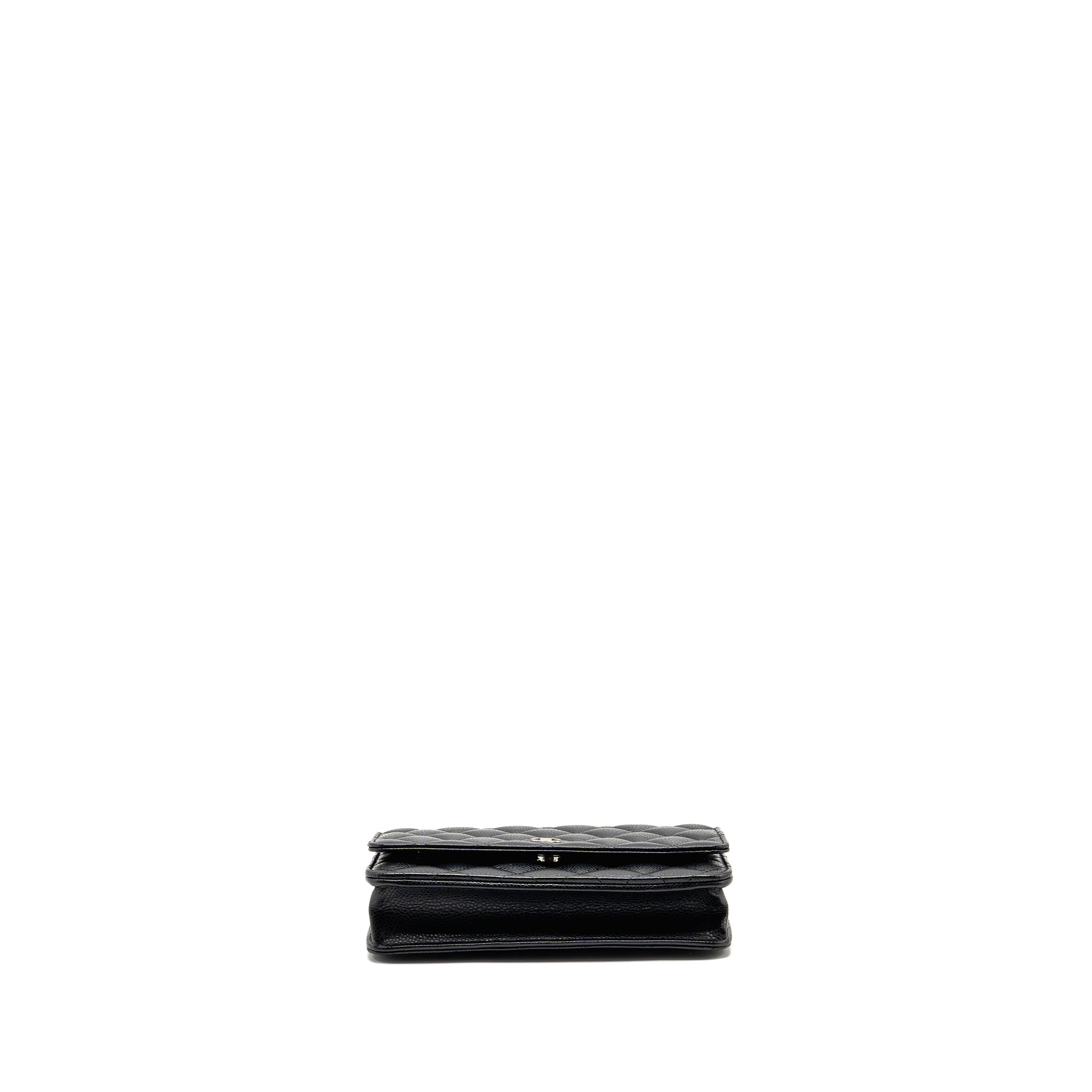 CHANEL CLASSIC WALLET ON CHAIN CAVIAR BLACK SHW (MICROCHIP)