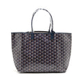 GOYARD SAINT LOUIS PM TOTE GOYARDINE CANVAS/CALFSKIN NAVY BLUE SHW