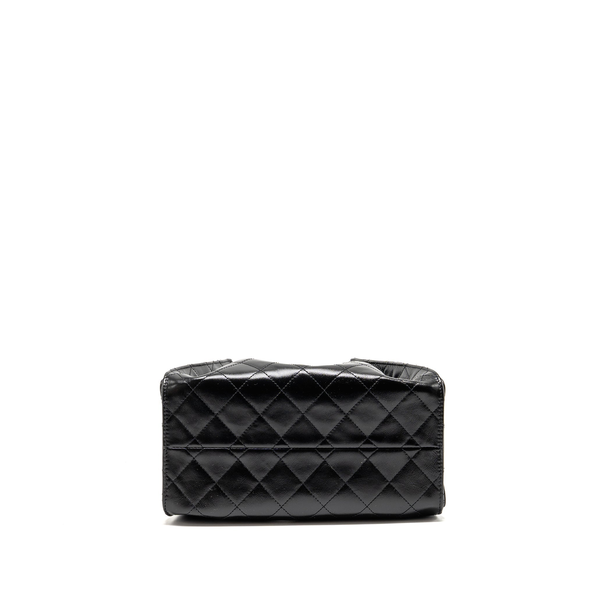 CHANEL SMALL 25 BAG CRUMPLED SHINY CALFSKIN BLACK MULTICOLOUR HARDWARE (MICROCHIP)