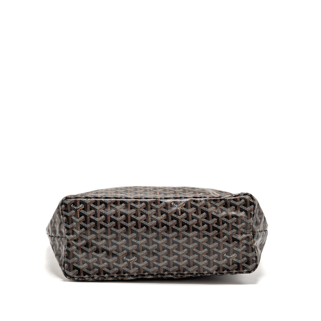 GOYARD SAINT LOUIS PM GOYARDINE CANVAS/CHEVROCHES CALFSKIN BLACK/TAN SHW