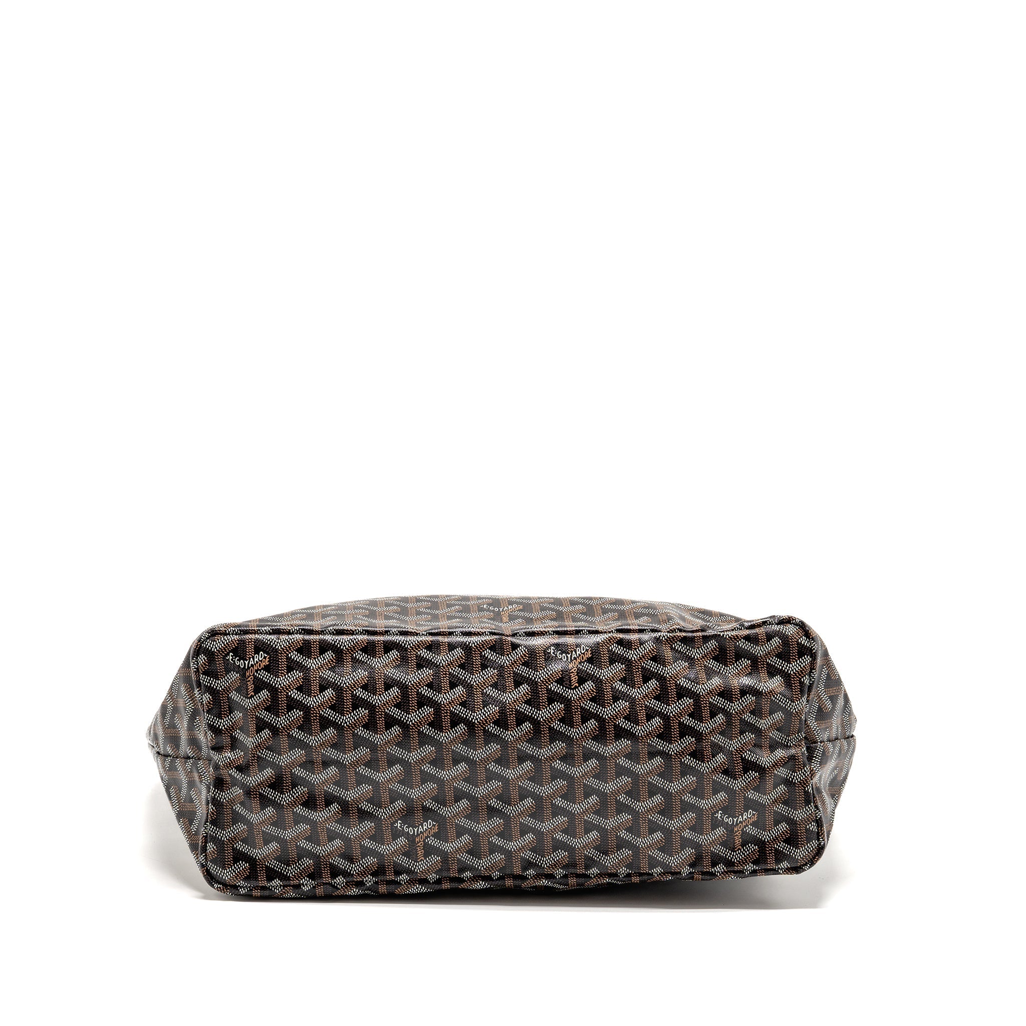 GOYARD SAINT LOUIS PM GOYARDINE CANVAS/CHEVROCHES CALFSKIN BLACK/TAN SHW