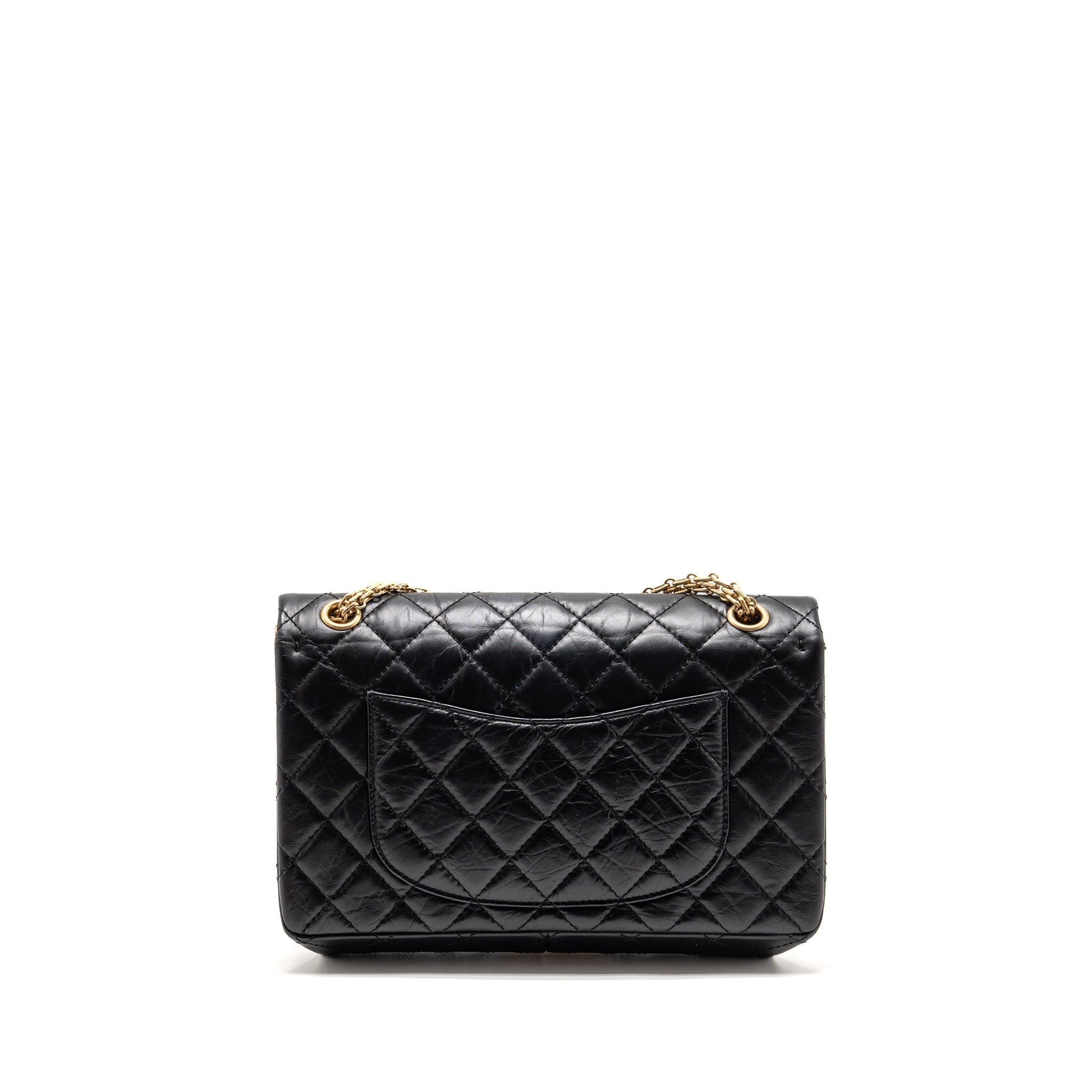 CHANEL LARGE 2.55 REISSUE FLAP BAG AGED CALFSKIN BLACK GHW