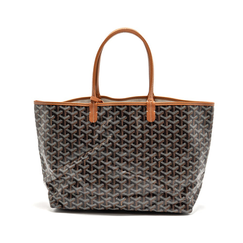 GOYARD SAINT LOUIS PM GOYARDINE CANVAS/CHEVROCHES CALFSKIN BLACK/TAN SHW