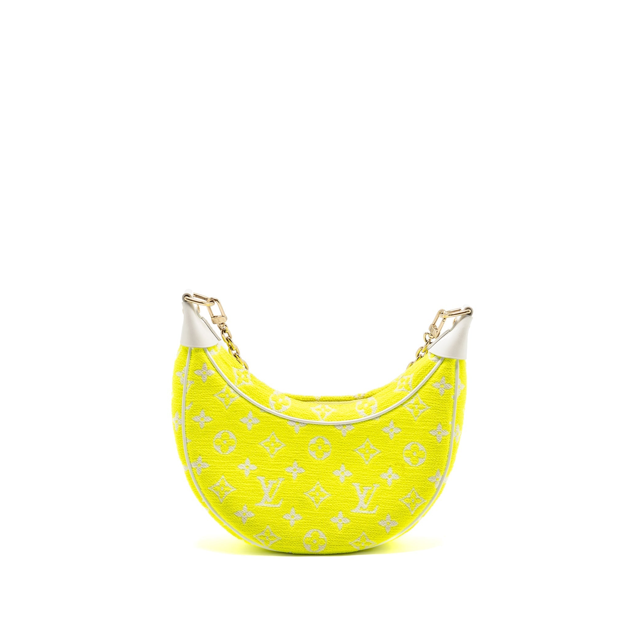 LOUIS VUITTON LOOP PM HALF-MOON BAGUETTE JACQUARD MONOGRAM YELLOW/WHITE GHW