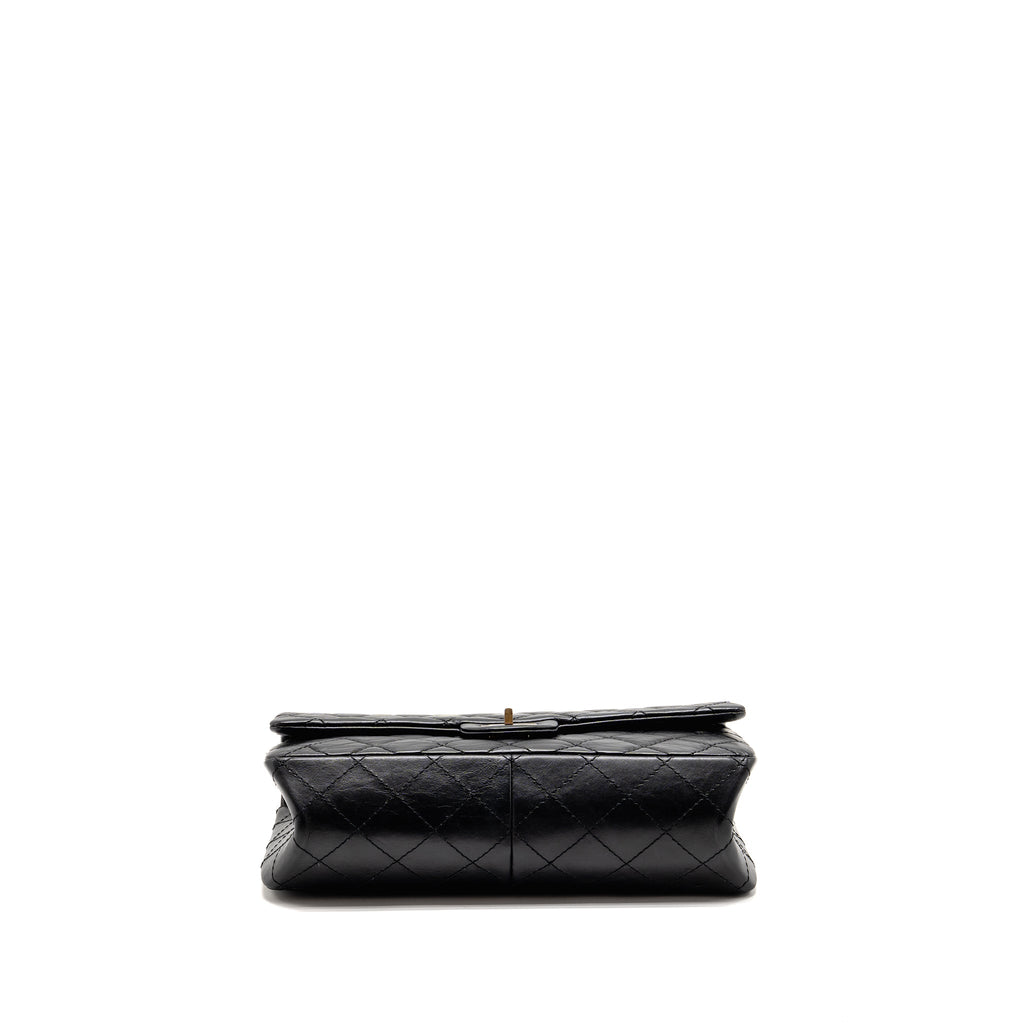 CHANEL LARGE 2.55 REISSUE FLAP BAG AGED CALFSKIN BLACK GHW
