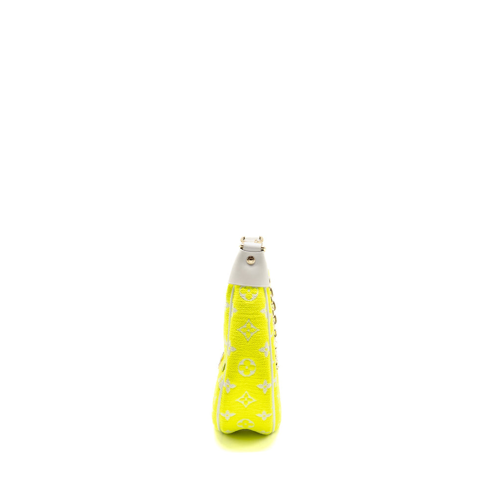 LOUIS VUITTON LOOP PM HALF-MOON BAGUETTE JACQUARD MONOGRAM YELLOW/WHITE GHW