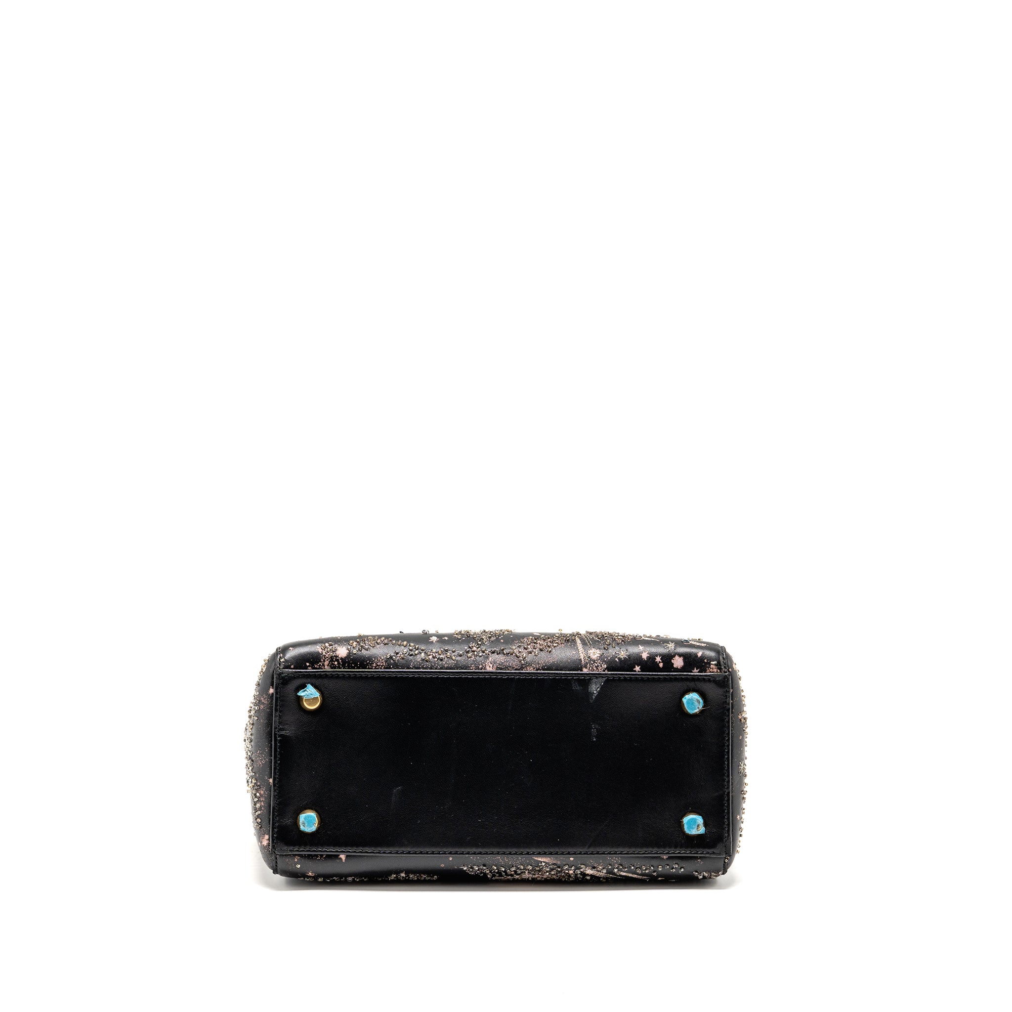DIOR MEDIUM LADY DIOR I FEEL BLUE LIMITED EDITION EMBELLISHED LAMBSKIN MULTICOLOUR GHW