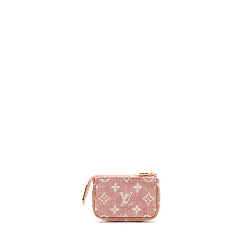 LOUIS VUITTON MICRO POCHETTE ACCESSOIRES MONOGRAM JACQUARD DENIM PINK GHW