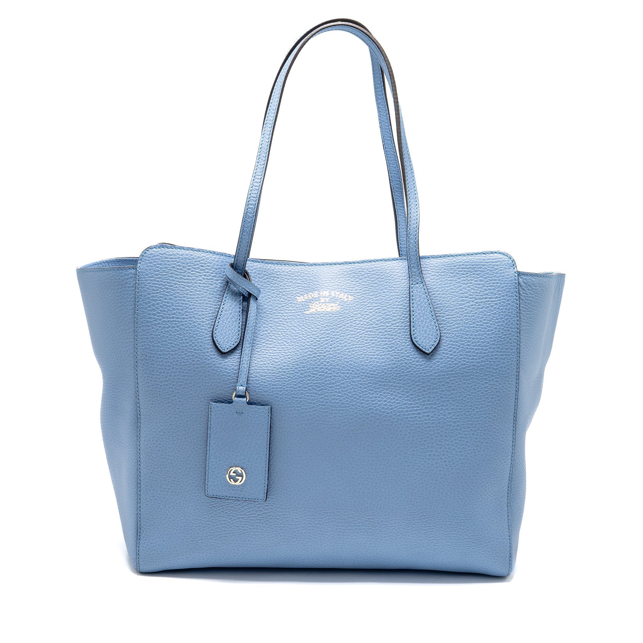 GUCCI MEDIUM SWING TOTE BAG CALFSKIN BLUE GHW