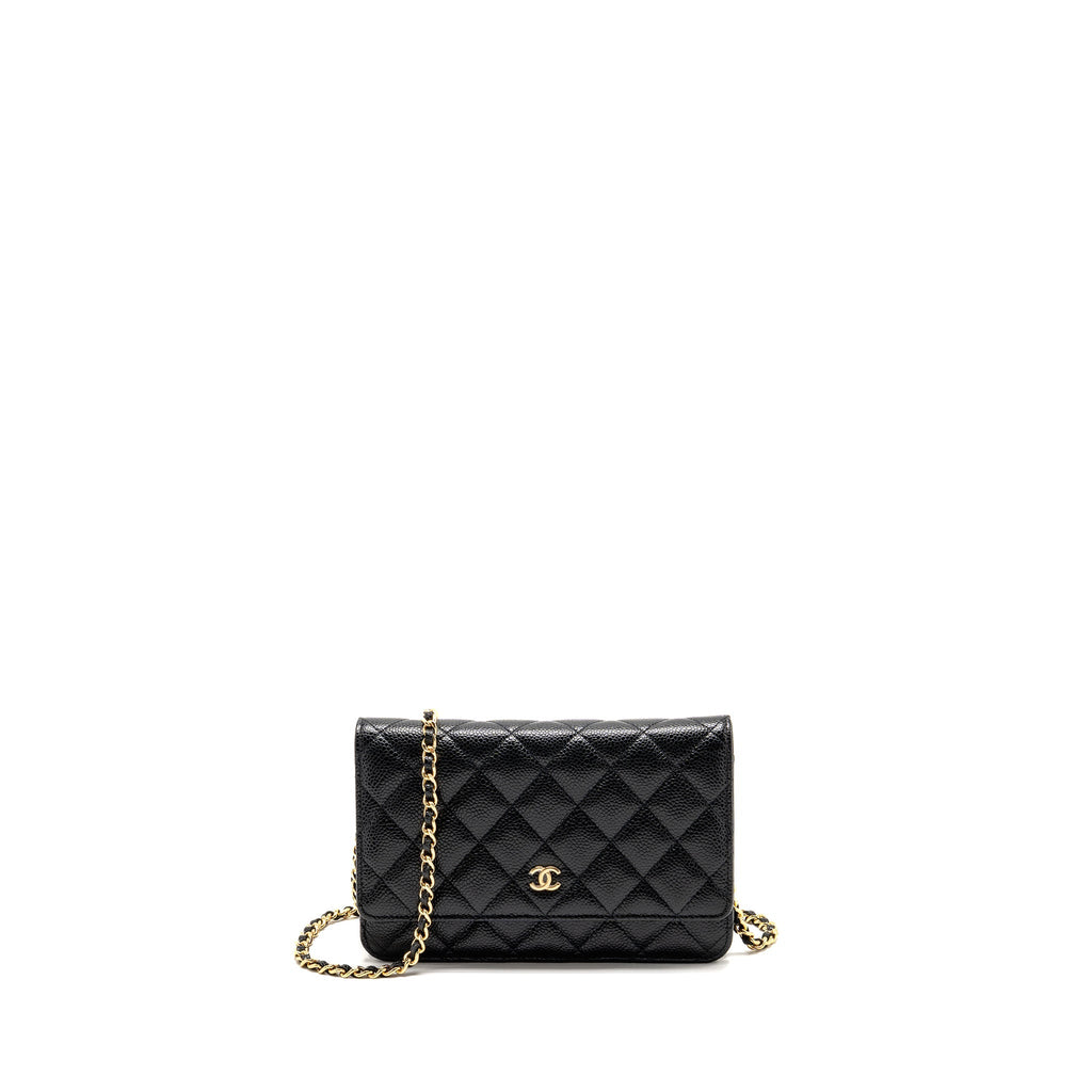CHANEL CLASSIC WALLET ON CHAIN CAVIAR BLACK GHW