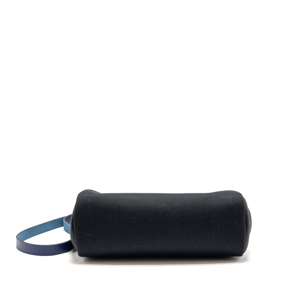 HERMES HERBAG 31 ZIP BAG CANVAS/HUNTER LEATHER BLACK/BLEU SAPHIR SHW